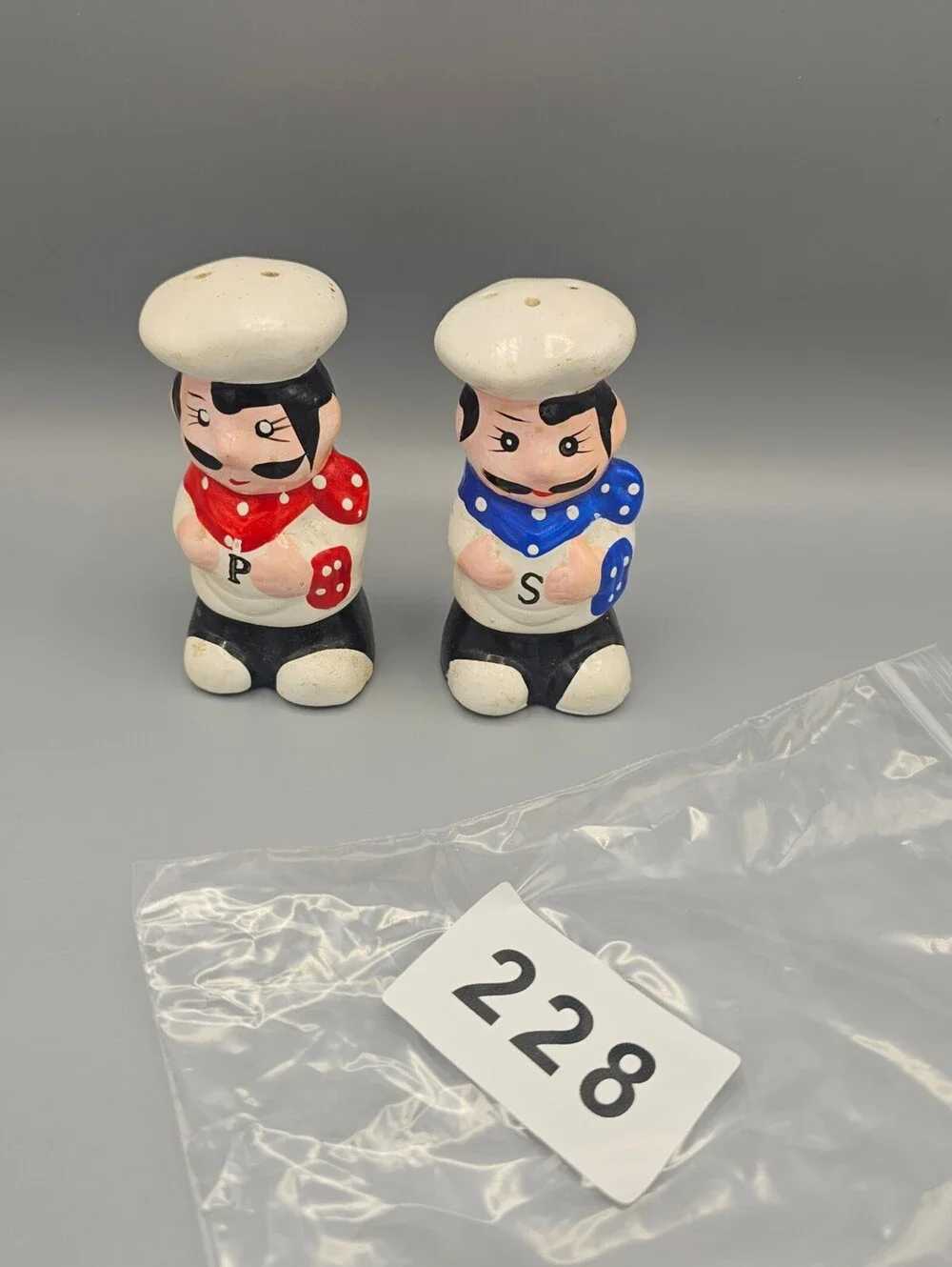 Vintage Ceramic Chef Salt and Pepper Shakers Set
